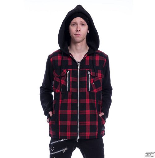 bunda pánska (mikina) VIXXSIN - JAX - RED CHECK - POI482