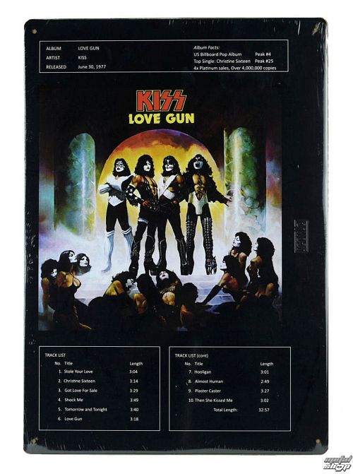 ceduľa KISS - Love Gun - ICC-2M-K01-2001