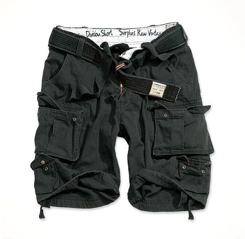 kraťasy SURPLUS - DIVISION SHORT - BLACK - 07-5598-63