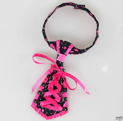 kravata HELL BUNNY - Black/Pink - POP7028