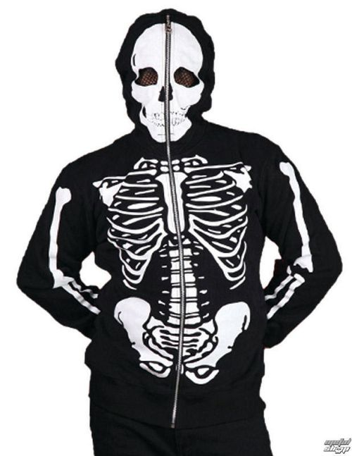 mikina pánska BANNED - Skeleton - Black - HBN025M