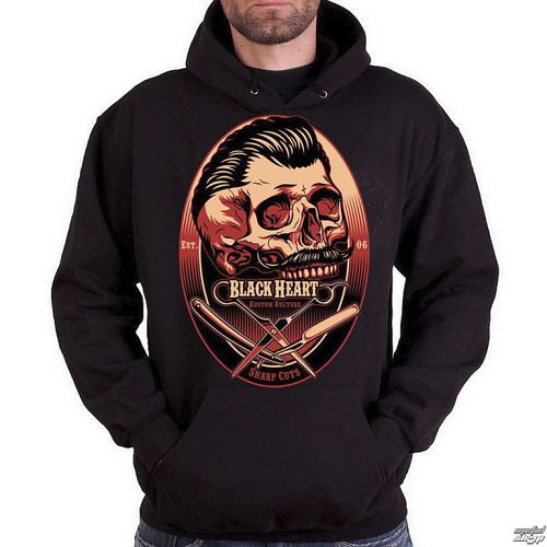 mikina pánska BLACK HEART - Barber - Black - BH095