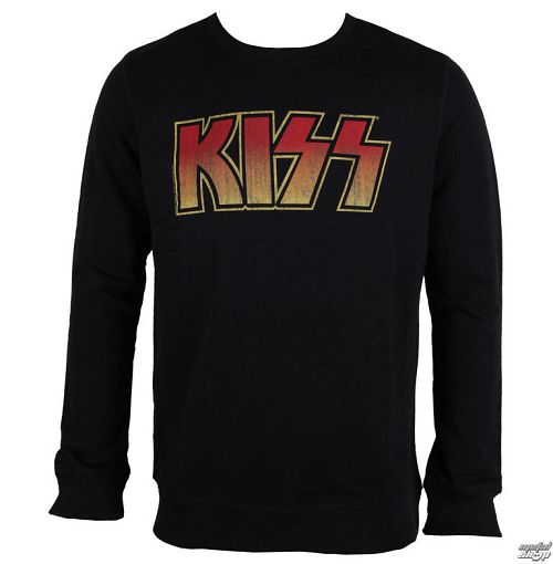mikina pánska Kiss - Logo - Black - AMPLIFIED - AV420DCL