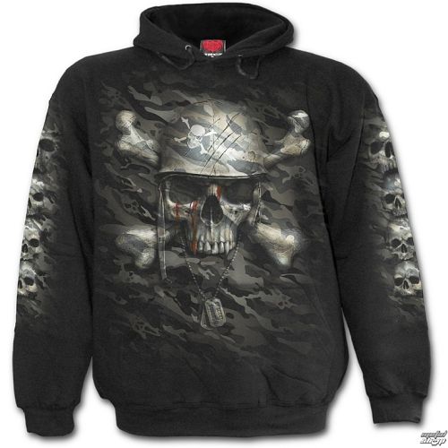 mikina pánska SPIRAL - CAMO-SKULL - Black - T141M451
