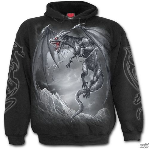 mikina pánska SPIRAL - DRAGON'S CRY - Black - D074M451