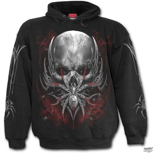 mikina pánska SPIRAL - SPIDER SKULL - Black - D073M451