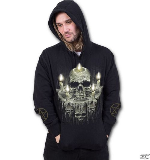 mikina pánska SPIRAL - WAXED SKULL - Black - K045M451