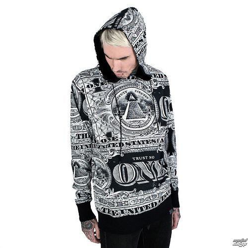 mikina (unisex) KILLSTAR - Dollar Pull Over - Black
