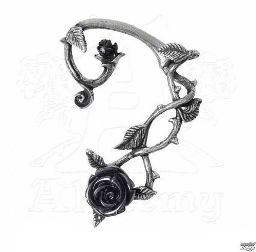 náušnice ALCHEMY GOTHIC - Black Rose Earwrap - E410