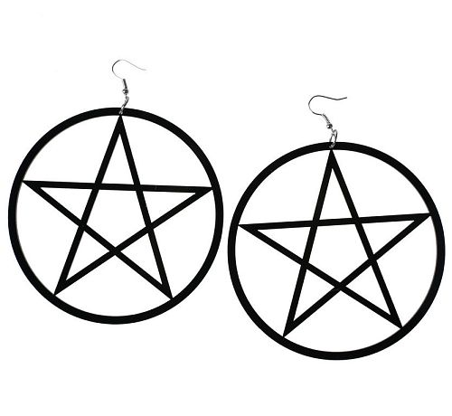 náušnice Luciferothica - Huge Pentagram - LUC006