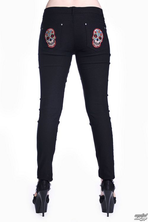 nohavice dámske BANNED - Sugar Skull - Black - TBN423