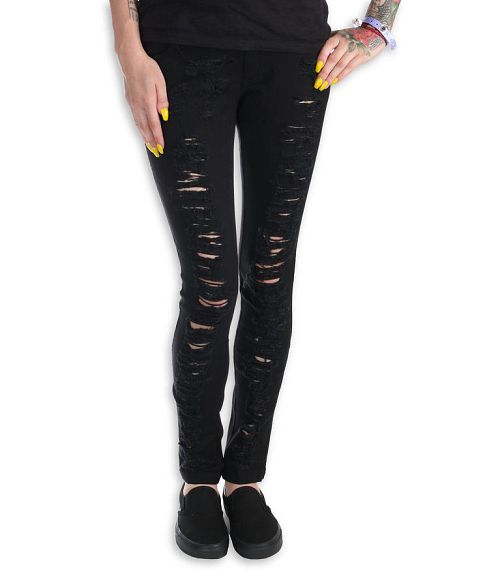 nohavice dámske (jeans) PUNK RAVE - Destroyer - K-134