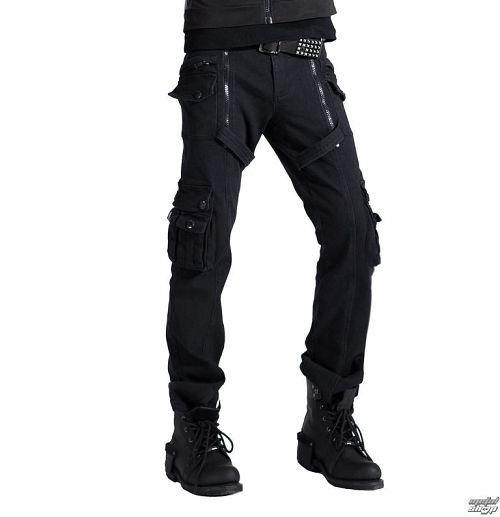 nohavice pánske PUNK RAVE - Black - K-158