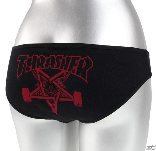 nohavičky dámske THRASHER - Black / Red - IV002