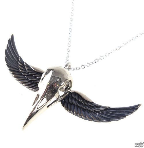 obojok ETNOX - Winged Crow Skull - Silver - BK8000S