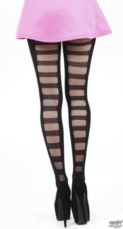 pančucháče PAMELA MANN - Ladder Tights - Black - 082