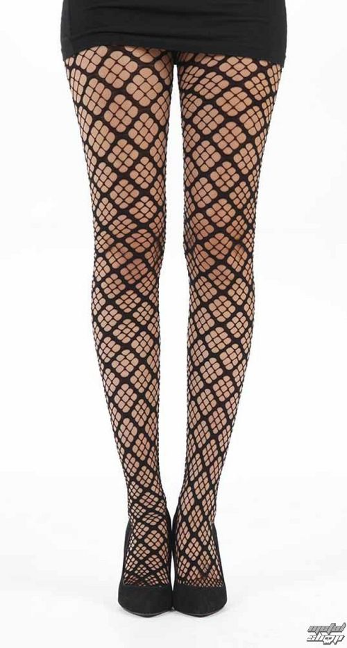 pančucháče PAMELA MANN - Square Holes - Black - PM207