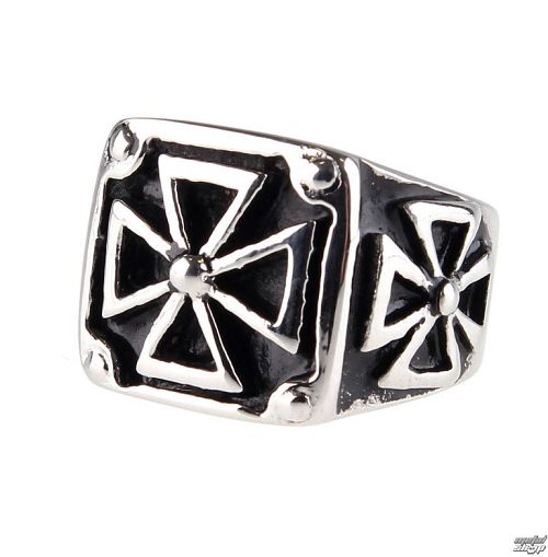 prsteň ETNOX - Black Iron Cross - SR1138
