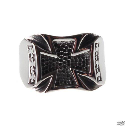 prsteň ETNOX - Black Iron Cross - SR1141