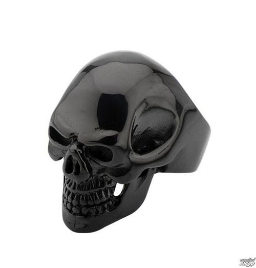 prsteň INOX - BLK IP SKULL ALL TEETH - FR100K