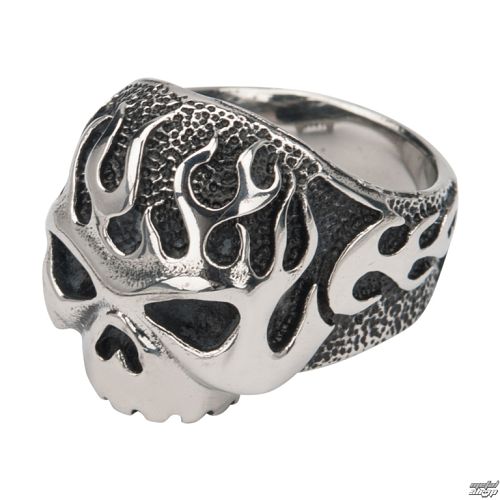 prsteň INOX - SKULL FLAME - FR645