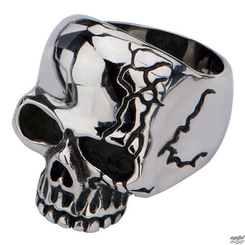 prsteň INOX - SKULL WITH CRACK - FR666