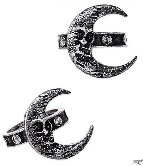 prsteň RESTYLE - Skull Moon Silver - RES018