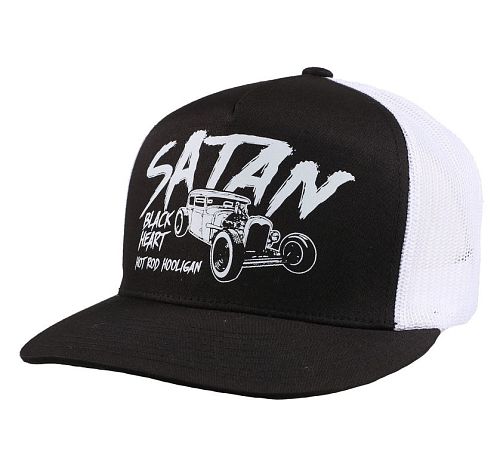 šiltovka BLACK HEART - SATAN - WHITE - 022-0033-WHT