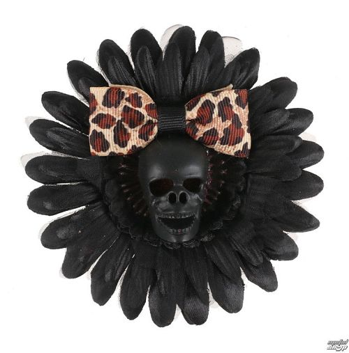 sponka do vlasov Skull - Black/Brown - NSF014