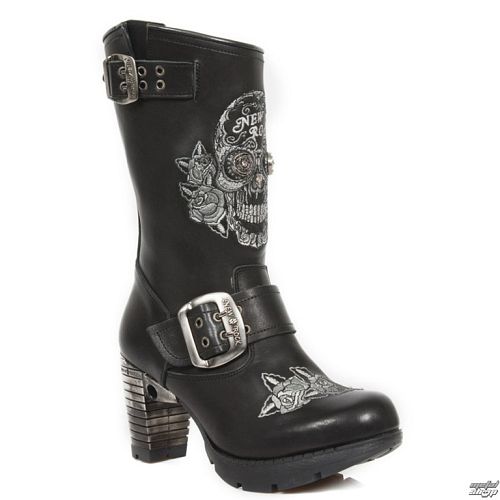 topánky NEW ROCK - NEGRO BORDADOS GRIS - M.TR047-S1
