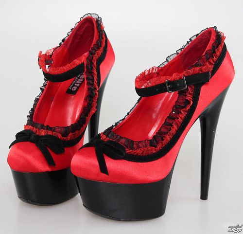 topánky Nitelife - Chloe Satin - Red Satin - NF012