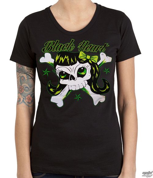 tričko dámske BLACK HEART - Bones Girl - BLK - BH139