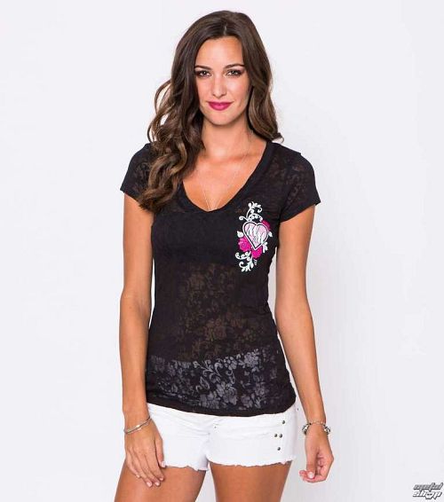 tričko dámske METAL MULISHA - Flowers Burnout - BLK