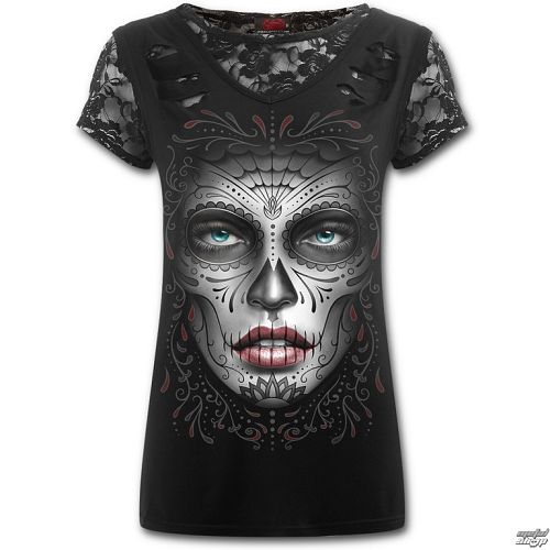 tričko dámske SPIRAL - Death Mask - Black - E019F743