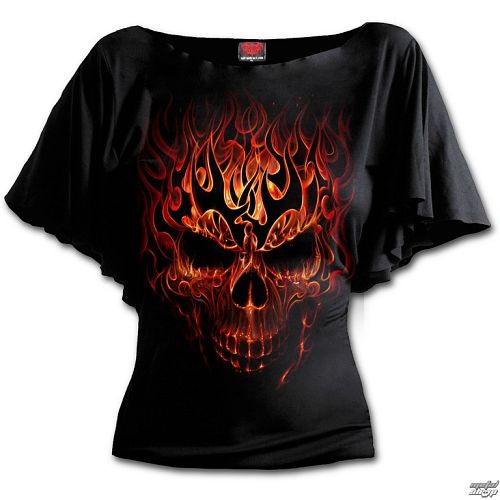 tričko dámske SPIRAL - SKULL BLAST - Black - T152F719