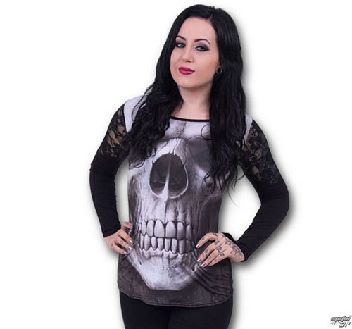 tričko dámske SPIRAL - Solemn Skull - Black - S012F449
