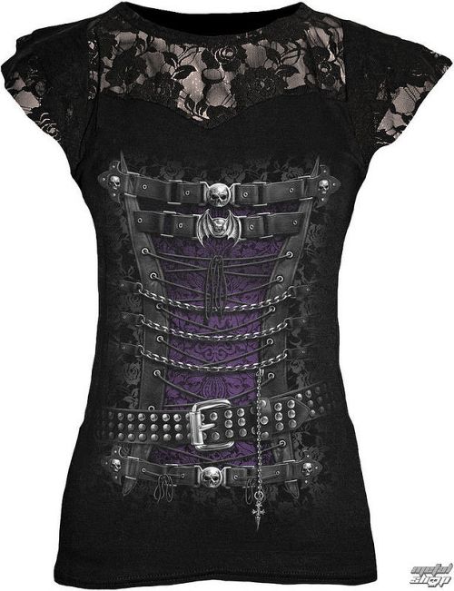 tričko dámske SPIRAL - WAISTED CORSET - BLK - TR360262