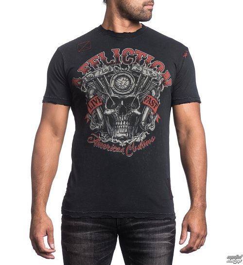 tričko pánske AFFLICTION - Overheat - BKLV - A13275