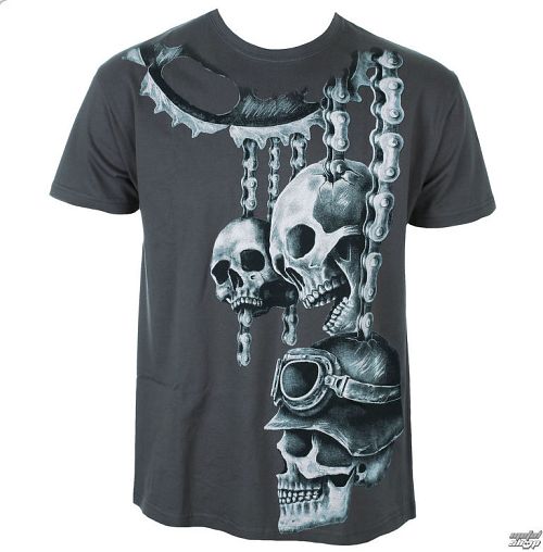 tričko pánske ALISTAR - Motor Skulls - Grey - ALI344