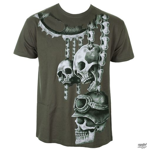 tričko pánske ALISTAR - Motor Skulls - Khaki - ALI343