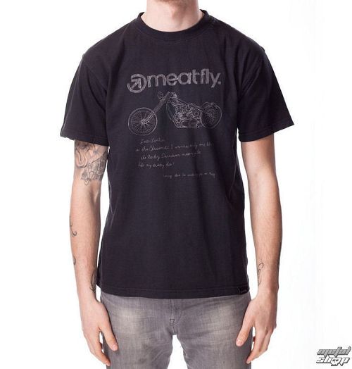 tričko pánske MEATFLY - WISHLIST B - Washed Black