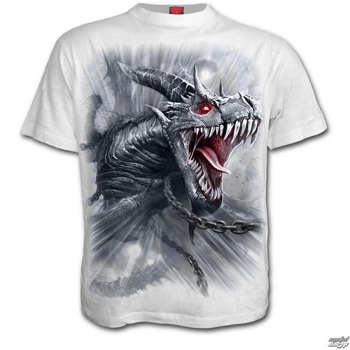 tričko pánske SPIRAL - DRAGON'S CRY - White - D074M113