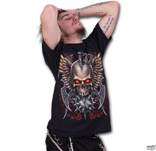 tričko pánske SPIRAL - Maced Skull - Black - T127M101