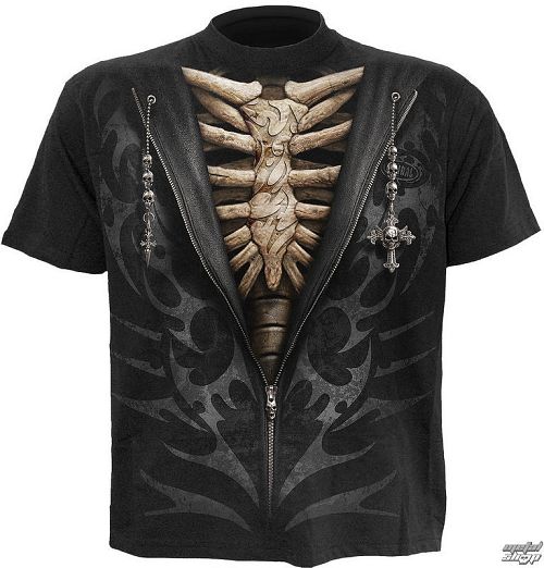 tričko pánske SPIRAL - UNZIPPED - BLK - TR373600