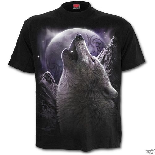 tričko pánske SPIRAL - WOLF SOUL - Black - T133M121