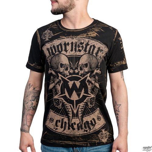 tričko pánske WORNSTAR - spines - Black - WSUS-SPIN