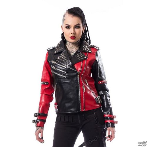 bunda dámska (křivák) Heartless - ASYLUM BIKER - BLACK/RED - POI543