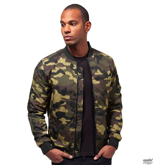 bunda pánska (bomber) URBAN CLASSICS - Light Camo - TB1617-woodcamo