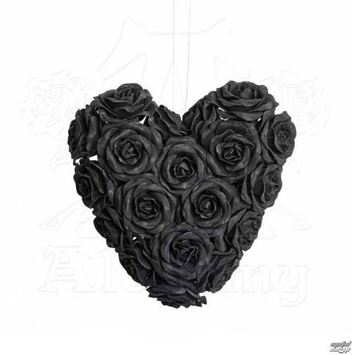 dekorácia ALCHEMY GOTHIC - Black Rose Heart - ROSE7