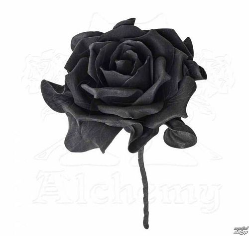 dekorácia ALCHEMY GOTHIC - Single Black Rose with Stem - ROSE5